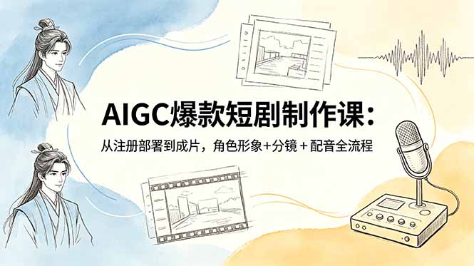 AIGC爆款短剧制作课：从注册部署到成片，角色形象+分镜+配音全流程-旺仔资源库