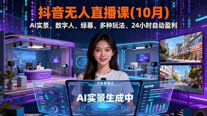 抖音无人直播课(10月-旺仔资源库