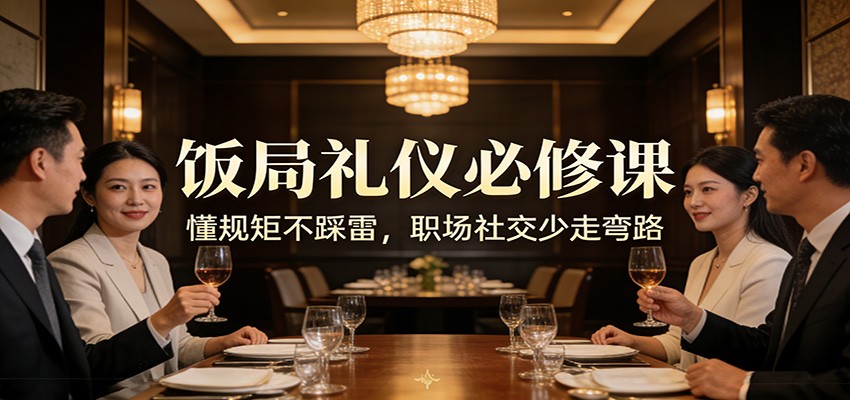 公众号收费文章：《饭局礼仪必修课：懂规矩不踩雷，职场社交少走弯路》-旺仔资源库