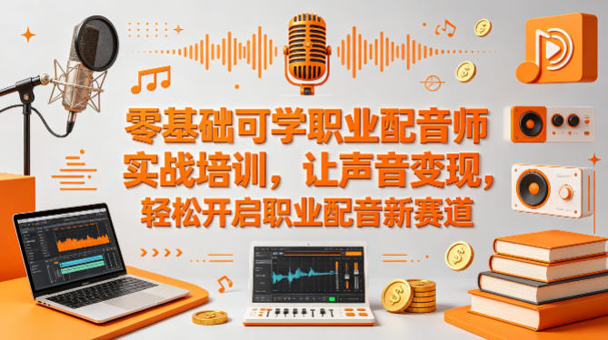 零基础可学职业配音师实战培训，让声音变现，轻松开启职业配音新赛道-旺仔资源库