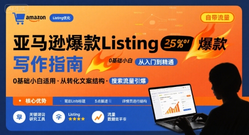 亚马逊爆款Listing写作方法，亚马逊0基础小白也能写爆款自带流量的Listing-旺仔资源库