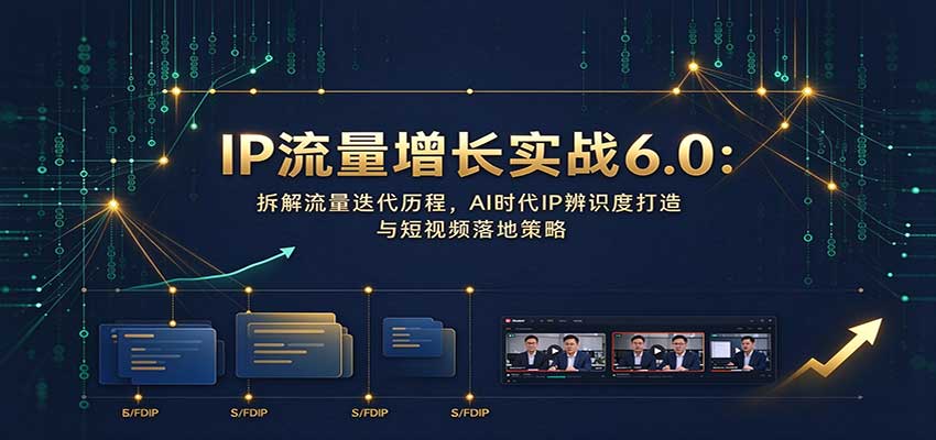 IP流量增长实战6.0：拆解流量迭代历程，AI时代IP辨识度打造与短视频落地策略-旺仔资源库
