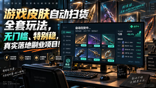 游戏皮肤自动扫货全套玩法,无门槛、特别稳,真实落地副业项目!【揭秘】-旺仔资源库