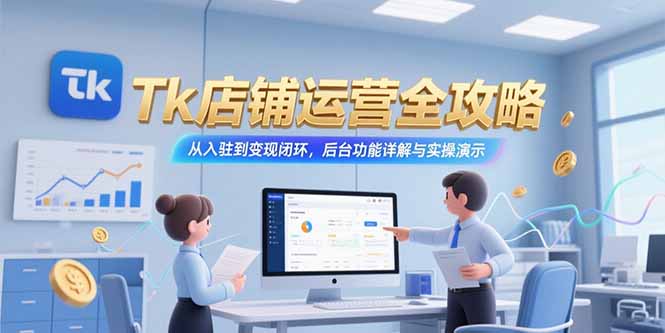 Tk店铺运营全攻略，从入驻到变现闭环，后台功能详解与实操演示-旺仔资源库
