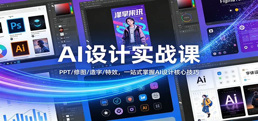AI设计实战课：PPT/修图/造字/特效，一站式掌握AI设计核心技巧-旺仔资源库