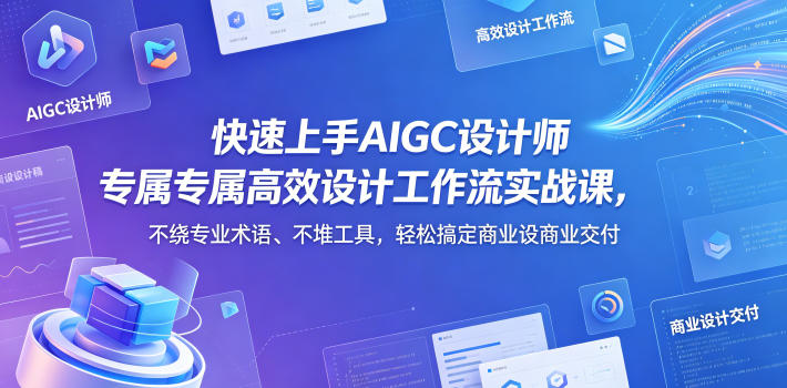 快速上手AIGC设计师专属高效设计工作流实战课，不绕专业术语、不堆工具，轻松搞定商业设计交付-旺仔资源库