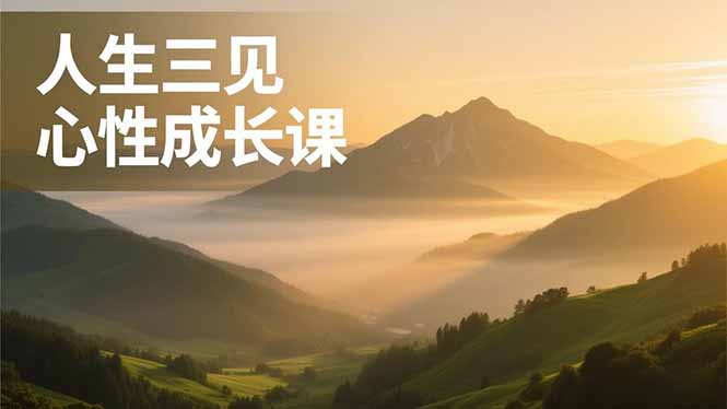 人生三见心性成长课，见天地众生自己，搞透人性安顿身心，活出清晰自我，内在富足无价-旺仔资源库
