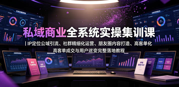 私域商业全系统实操课｜IP定位公域引流、社群精细化运营、朋友圈内容打造、高客单成交与用户裂变完整落地教程-旺仔资源库