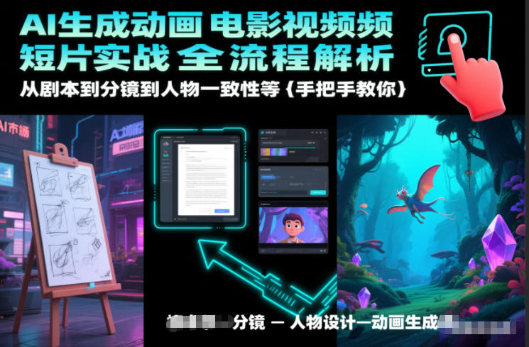 AI生成动画电影视频短片实战全流程解析,从剧本到分镜到人物一致性等手把手教你-旺仔资源库