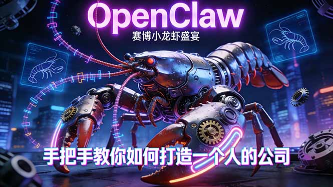 OpenClaw，小龙虾-从产品到爆款的成长之路，手把手教你如何打造一个人的公司-旺仔资源库