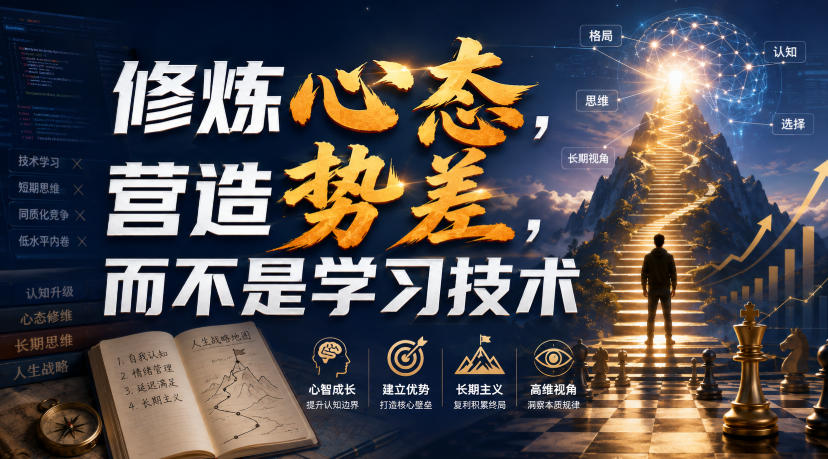 付费文章:修炼心态,营造势差,而不是学习技术-旺仔资源库