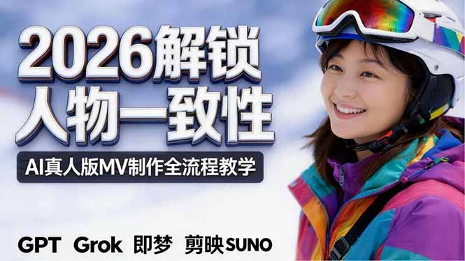 2026独创解锁人物一致性：AI真人版MV制作，不讲空话，不拼概念，全流程实操-旺仔资源库