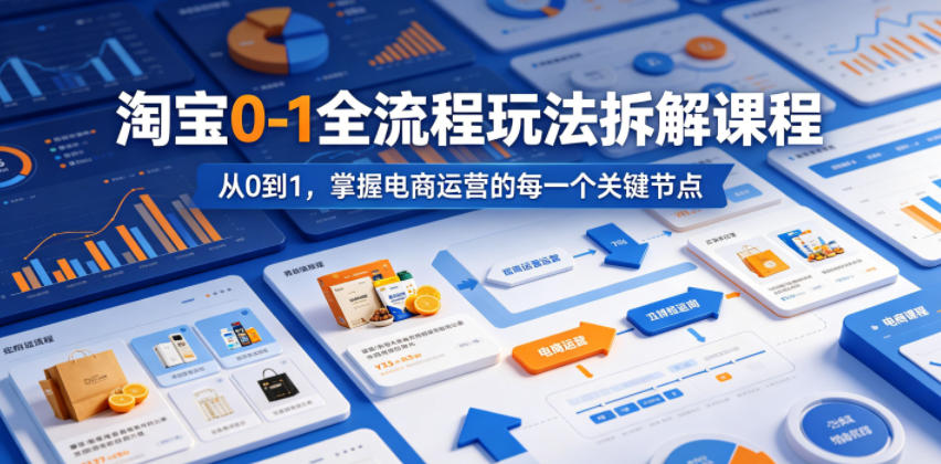 淘宝0-1全流程玩法拆解课程,从0到1,掌握电商运营的每一个关键节点-旺仔资源库