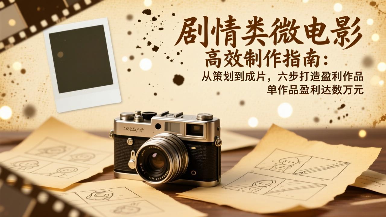 剧情类微电影高效制作指南：从策划到成片，六步打造盈利作品，单作品盈利达数万元-旺仔资源库