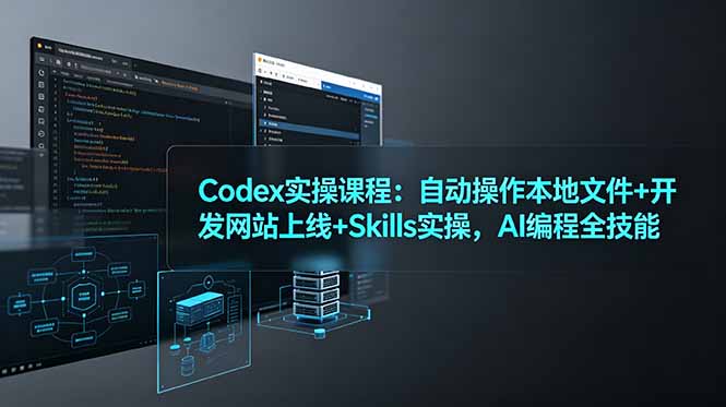 Codex实操课程:自动操作本地文件+开发网站上线+Skills实操,AI编程全技能-旺仔资源库