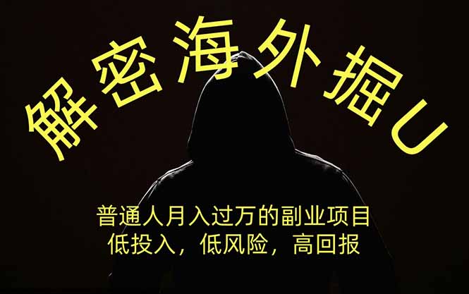 解密海外掘U,普通人月入过万的副业项目,低投入、低风险高回报,没有之一-旺仔资源库