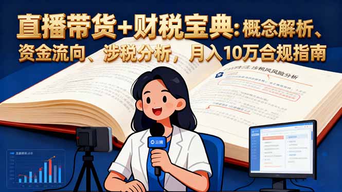 直播带货+财税宝典:概念解析、资金流向、涉税分析,月入10万合规指南-旺仔资源库
