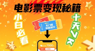 小白必看！卖电影票项目，零投入无门槛谁都能做，十天到手 7k，照做就行【揭秘】-旺仔资源库
