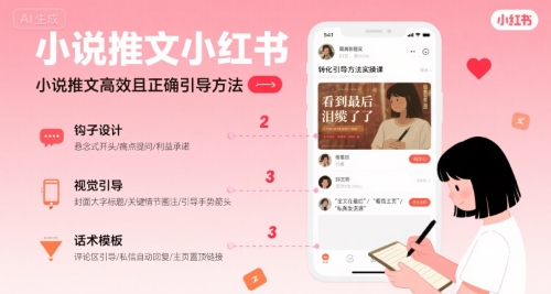 小说推文小红书高转化引导方法实操课，小说推文高效且正确引导方法-旺仔资源库