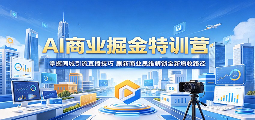 AI商业掘金特训营：掌握同城引流直播技巧，刷新商业思维解锁全新增收路径-旺仔资源库