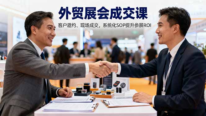 外贸展会成交课，含目标制定、客户邀约、现场成交，系统化SOP提升参展ROI-旺仔资源库
