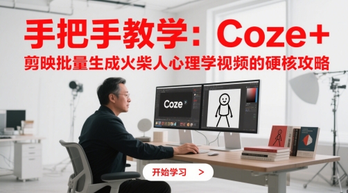 手把手教学：Coze + 剪映批量生成火柴人心理学视频的硬核攻略-旺仔资源库