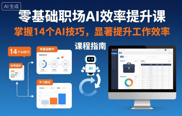 零基础职场AI效率提升课，掌握14个AI技巧，显著提升工作效率-旺仔资源库