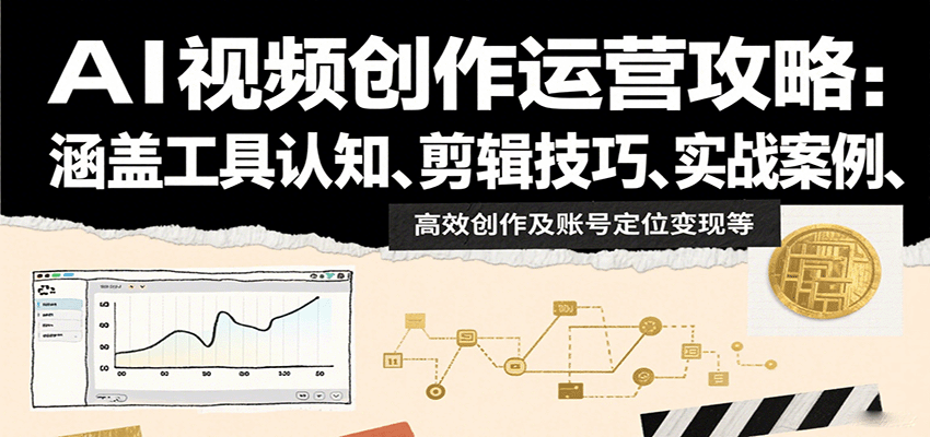 AI视频创作运营攻略：涵盖工具认知、剪辑技巧、实战案例、高效创作及账号定位变现等-旺仔资源库