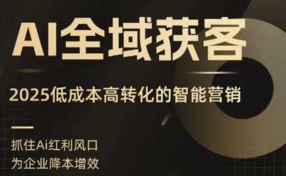 AI全域获客实训营，2025低成本高转化的智能营销，精准找客，高效营销-旺仔资源库