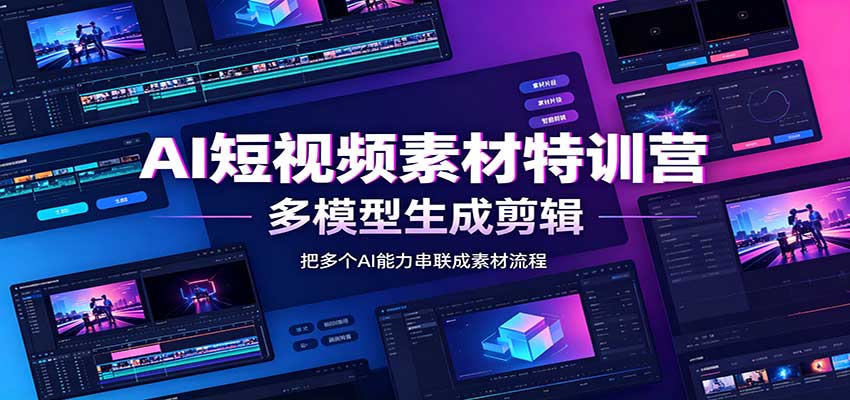 AI短视频素材特训营：Codex本地部署实操，多模型生成剪辑，爆量素材挖掘教学-旺仔资源库