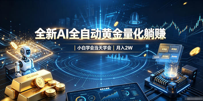 全新AI全自动黄金量化躺賺:小白学会当天学会,月入2W!【揭秘】-旺仔资源库