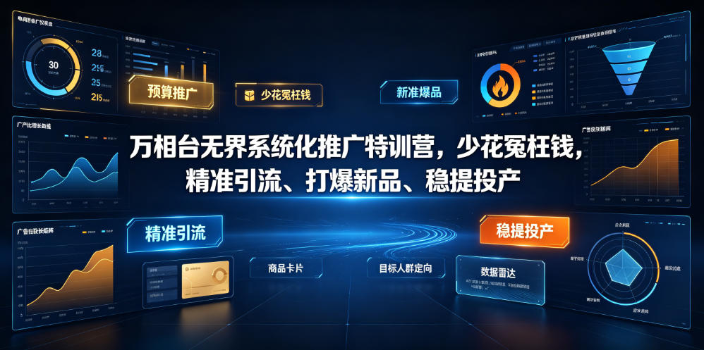 万相台无界系统化推广特训营VI0.0，少花冤枉钱，精准引流、打爆新品、稳提投产(全程录音+字幕)-旺仔资源库