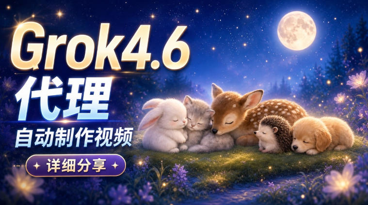 Grok 4.6代理自动制作视频！从提示词到成片全流程详细分享｜AI Agent实操分享-旺仔资源库