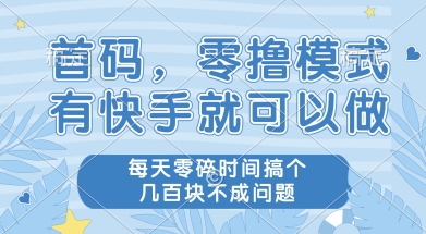 首码零撸项目，有快手就可以做，每天业务时间搞个几张不是问题【揭秘】-旺仔资源库