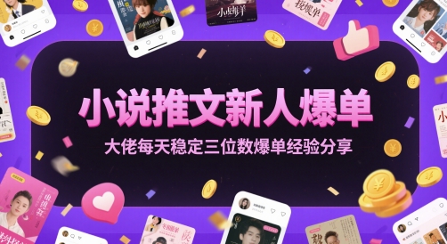 小说推文新人爆单大佬每天稳定三位数爆单经验分享-旺仔资源库