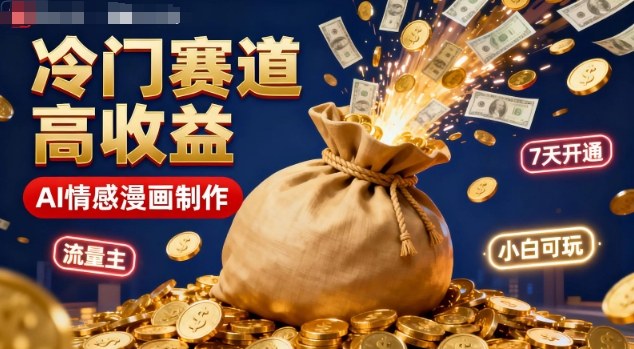 公众号冷门赛道,用AI做情感漫画,7天开通流量主,操作简单,小白可玩-旺仔资源库