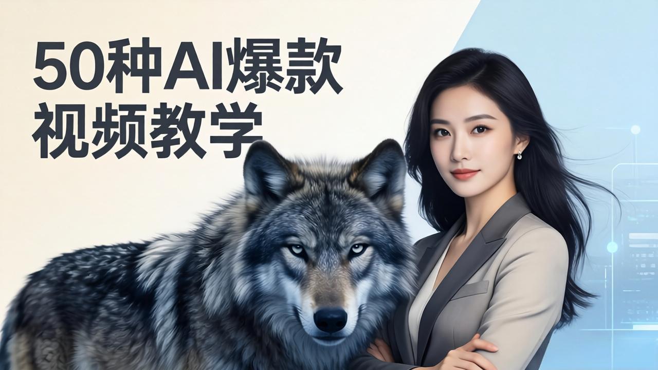 50种AI爆款视频教学:影视级古诗词+治愈萌宠+山海经蛟龙,高阶宝典商业落地-旺仔资源库