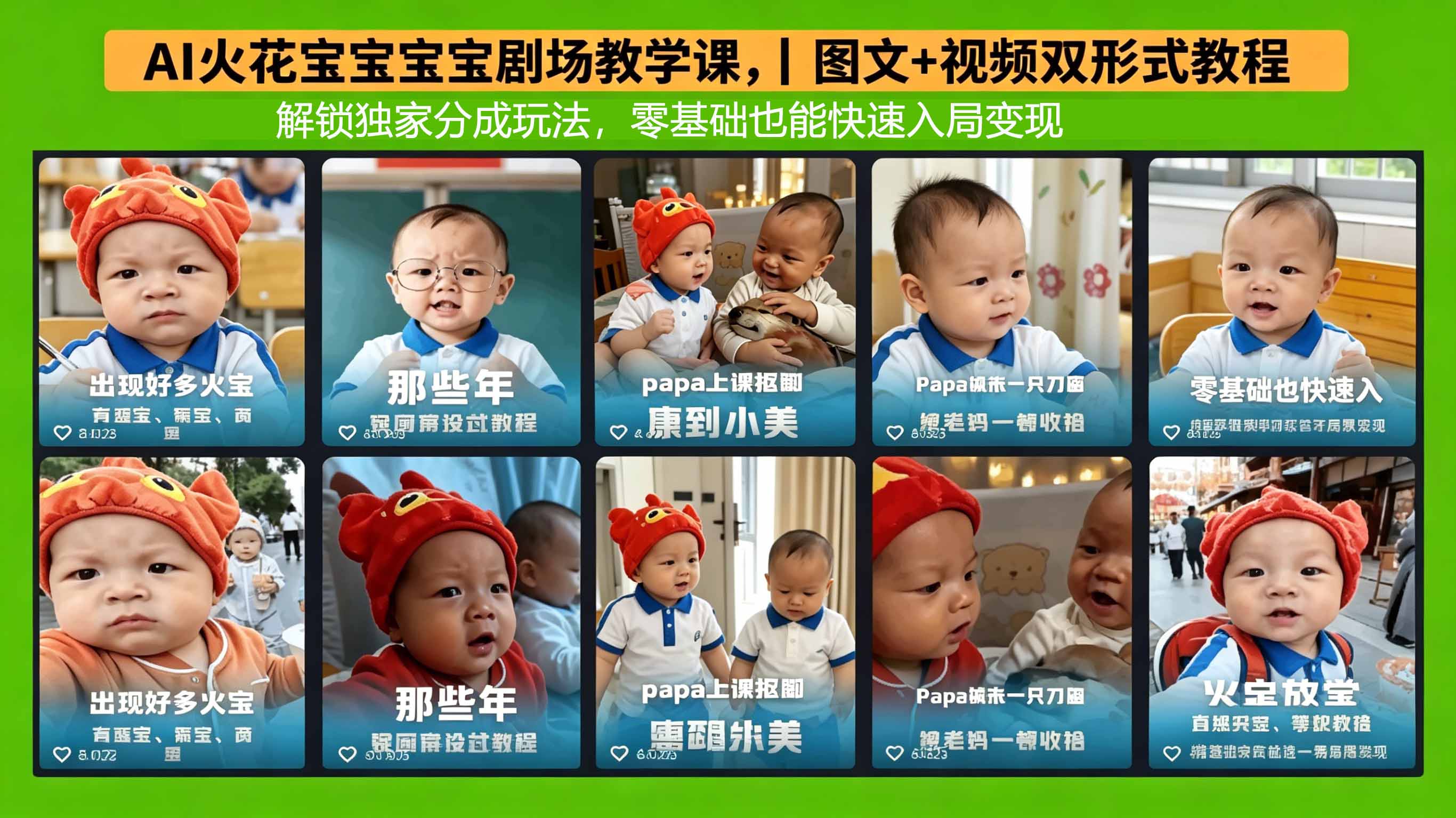 AI火花宝宝宝宝剧场教学课，图文+视频双形式教程，解锁独家分成玩法，零基础也能快速入局变现-旺仔资源库