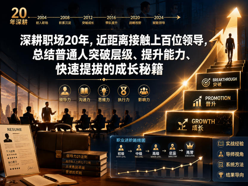 付费文章：深耕职场20年，近距离接触上百位领导，总结普通人突破层级、提升能力、快速提拔的成长秘籍(全网独家干货)-旺仔资源库