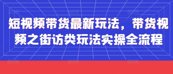 短视频带货最新玩法，带货视频之街访类玩法实操全流程-旺仔资源库