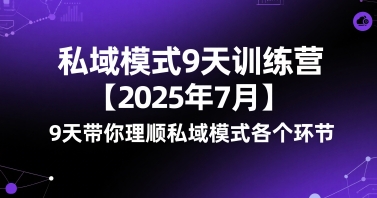 私域模式9天训练营【2025年7月】​9天带你理顺私域模式各个环节-旺仔资源库