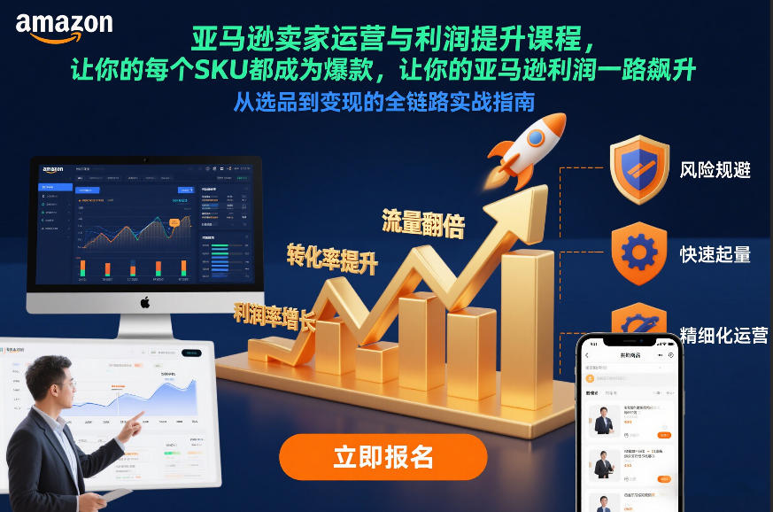 亚马逊卖家运营与利润提升课程，让你的每个SKU都成为爆款，让你的亚马逊利润一路飙升(更新26年3月)-旺仔资源库