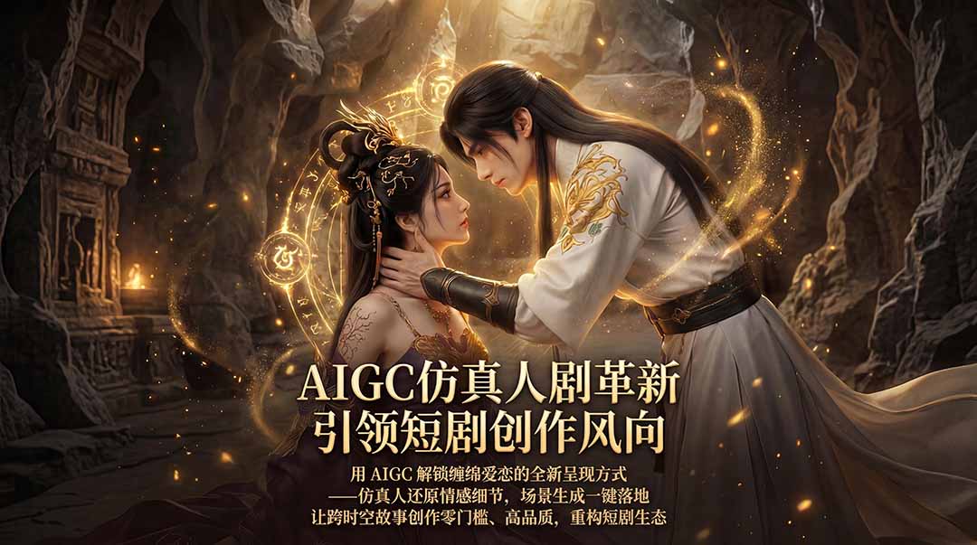 AIGC 仿真人短剧创作革新，解锁仙侠爱恋全新呈现，一键出高质场景，零门槛打造爆款剧集-旺仔资源库