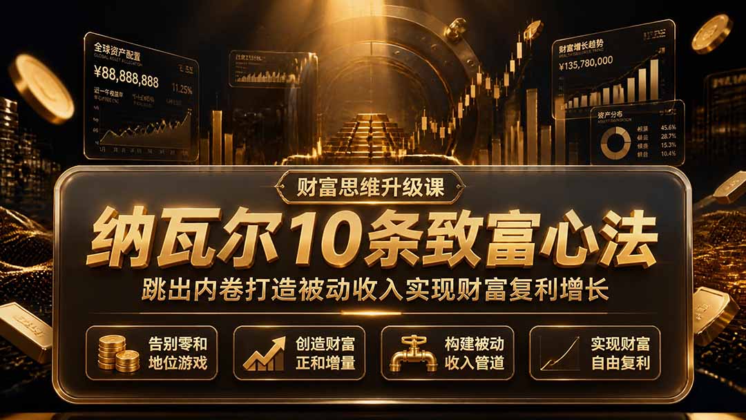 付费文章:纳瓦尔10条致富心法,跳出内卷打造被动收入实现财富复利增长-旺仔资源库