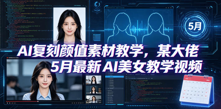 AI复刻颜值素材教学，某大佬5月最新AI美女教学视频，内含4月好物复刻教学-旺仔资源库