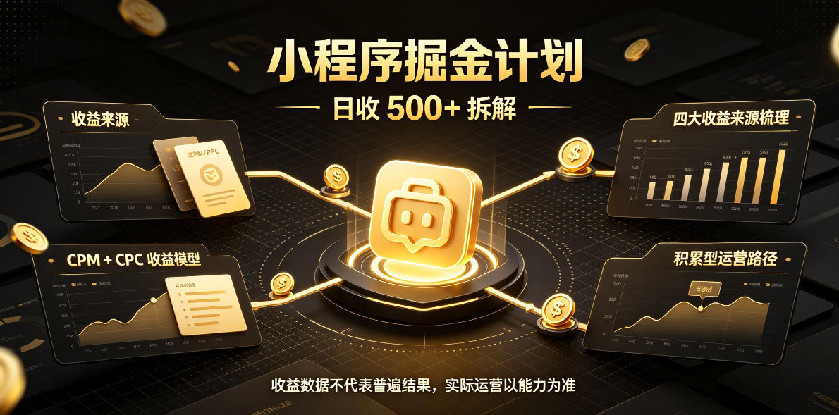 小程序推广计划,日收500+,腾讯官方打款,客户留存率高,收益长期稳定【揭秘】-旺仔资源库