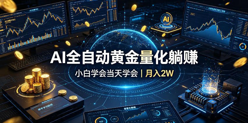 AI全自动黄金量化躺賺:小白学会当天学会,月入2W!【揭秘】-旺仔资源库