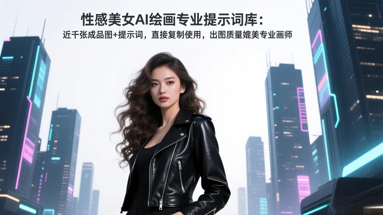 性感美女AI绘画专业提示词库：近千张成品图+提示词，直接复制使用，出图质量媲美专业画师-旺仔资源库