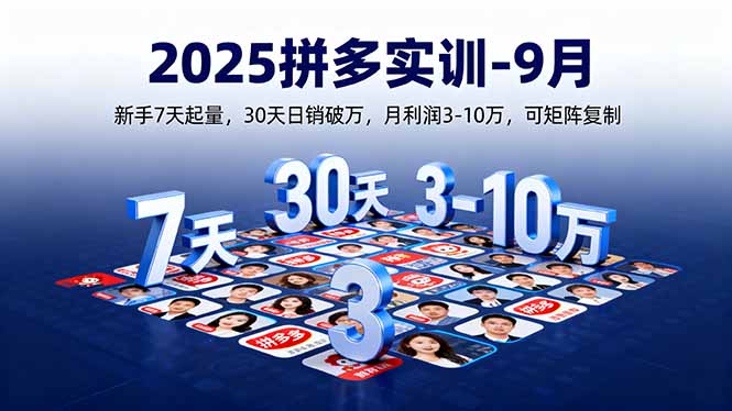 2025拼多多实训-9月：新手7天起量,30天日销破万,月利润3-10万,可矩阵复制-旺仔资源库
