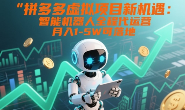 拼多多虚拟项目新机遇：智能机器人全程代运营，月入1-5W可落地【揭秘】-旺仔资源库